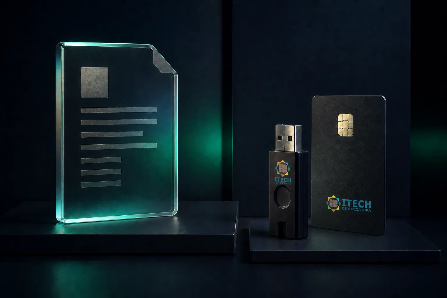 Representação de certificado digital em arquivo, token e cartão